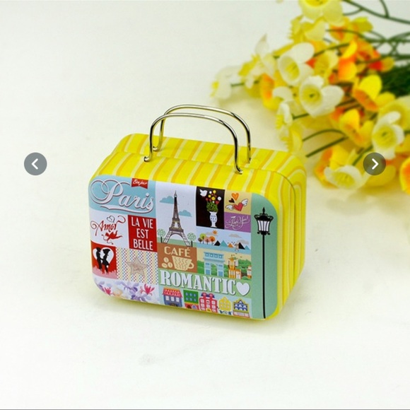 New 3pcs Europe Style Vintage Suitcase Shape Metal Tin Can container - Picture 9 of 14